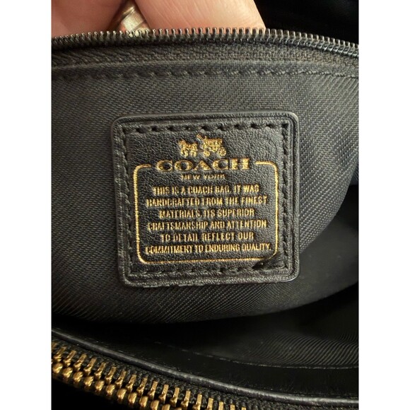 Coach Swagger Carryall Satchel Shoulder Bag Black Pebbled Leather Handbag - Picture 7 of 16